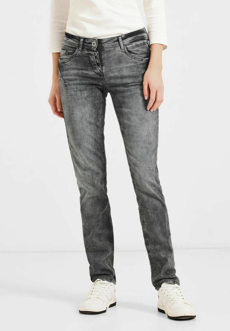 Cecil B377693 Jeans Slim Fit, Nero, 26W x 30L Donna