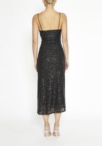 True Decadence SEQUIN MIDI SLIP  - Cocktailjurk - black sequin