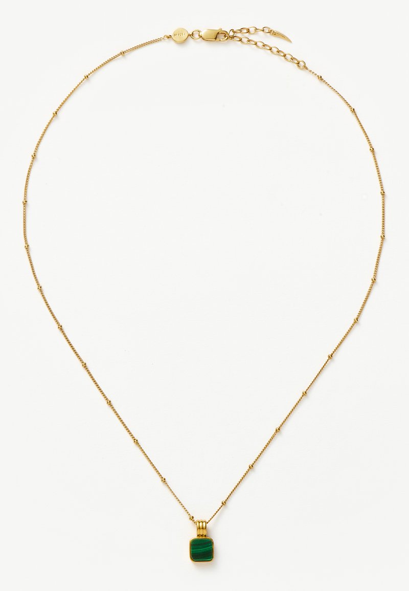 Missoma LUCY WILLIAMS SQUARE MALACHITE NECKLACE - Kaklarota - gold-coloured