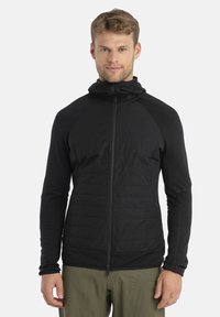 Icebreaker - MERINO QUANTUMHYBRD ZIP HOODIE - Tröja med dragkedja - black Miniatyrbild 1