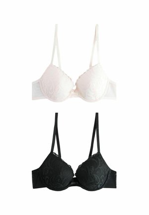 PAD PLUNGE FIT - EMBROIDERED 2 PACK   - Merevítős melltartó - black cream