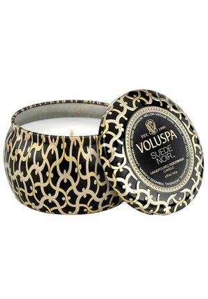 VOLUSPA DECORATIVE TIN CANDLE SUEDE NOIR 113G - Doftljus - black