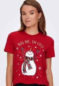 ONLY ONLXMAS LIFE CHRISTMAS  - T-shirt estampada - urban red print:snowman