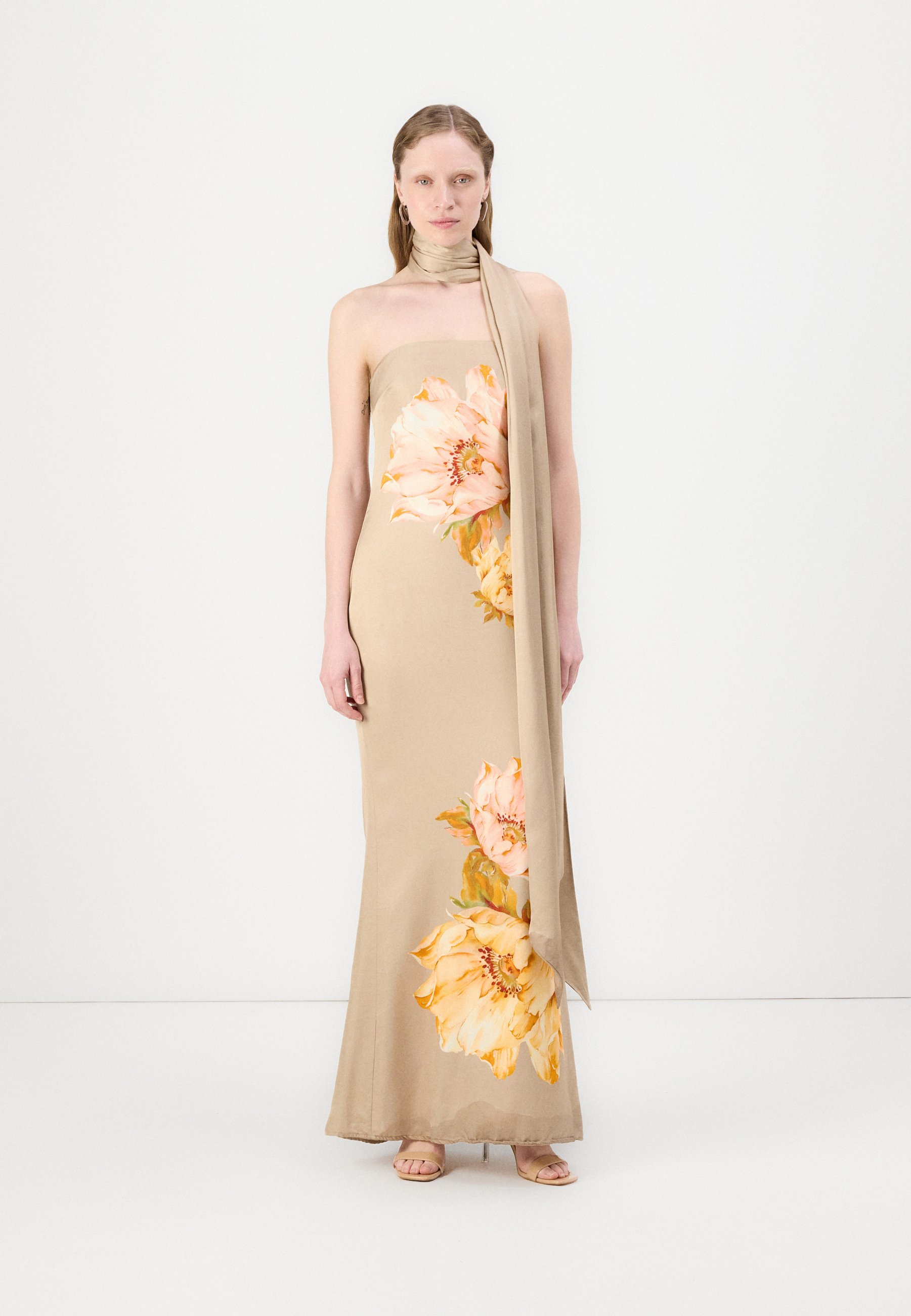 Malina ZELDA SCARF DETAIL DRESS - Maxi dress - champagne/peony