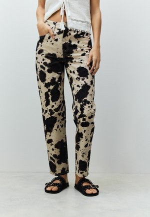 PETITE FIT - Ravne kavbojke - cow print