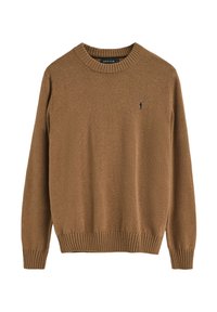 Smooth Fleece Polo Pullover 'Tobacco' main image 1