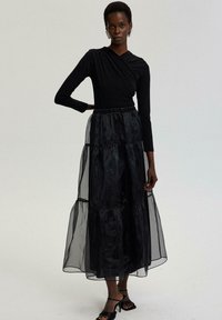 Touché Privé RUFFLED ORGANZE - Gonna lunga - black