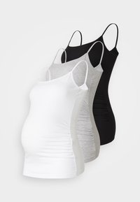 3 PACK - Viršus - black/grey melange/white