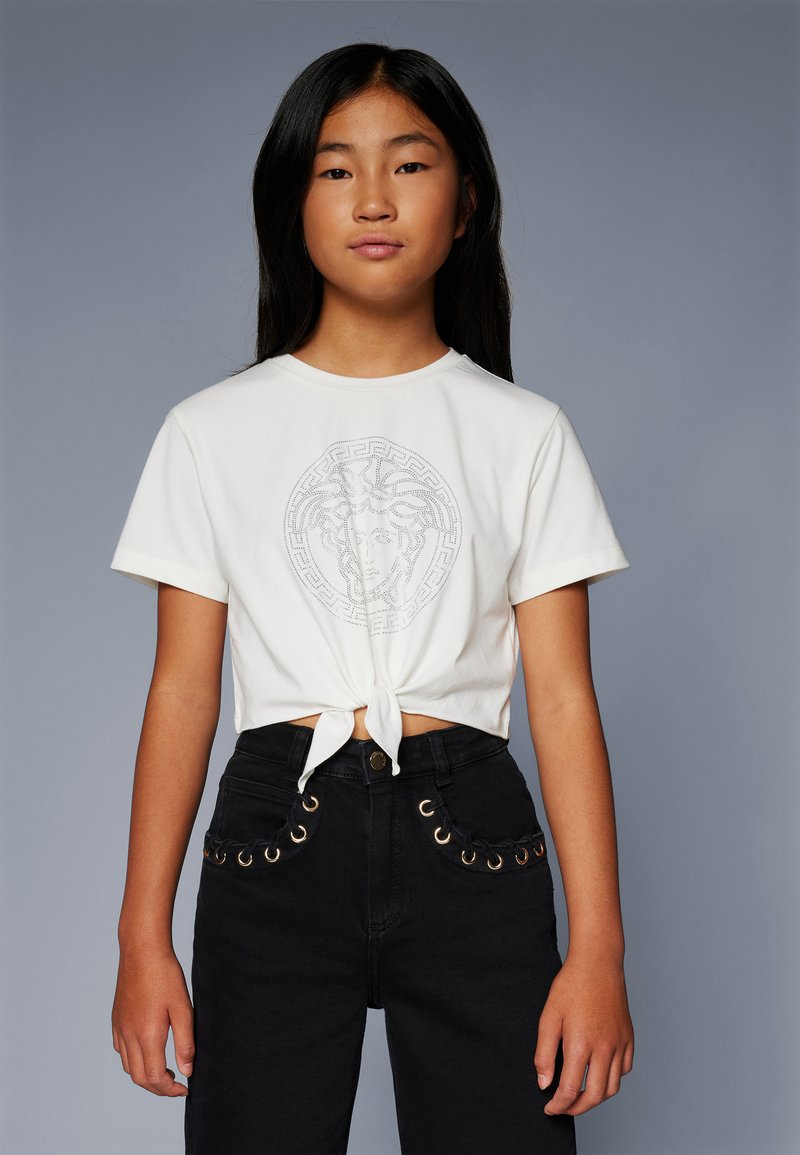 Versace MEDUSA GRECA - Trükipildiga T-särk - bianco
