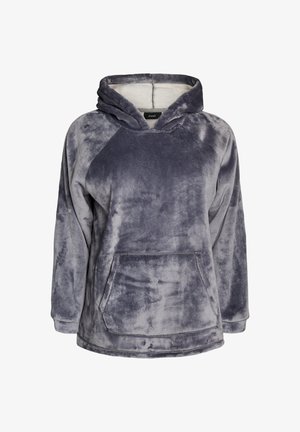 Zizzi, HOODIE AUS VELOURS MIT KÄNGURUTASCHE - Φούτερ με κουκούλα - grau