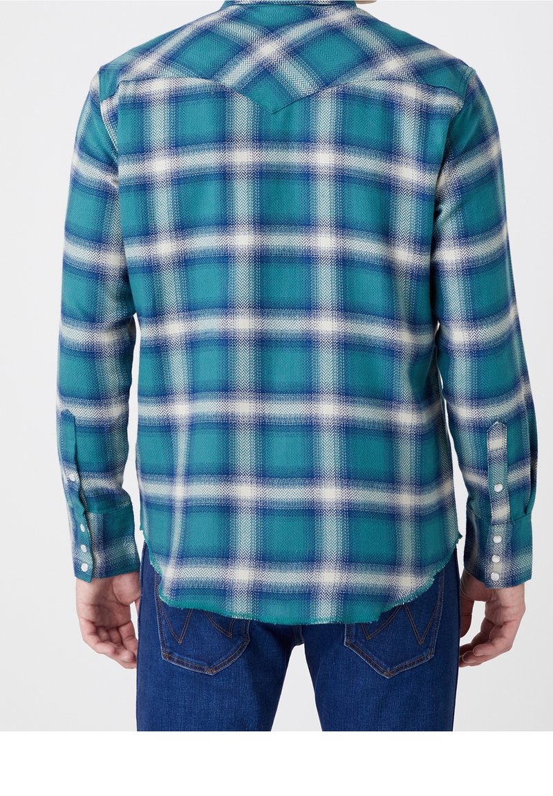 Wrangler Chemise Homme M USA Bleu Carreaux Manches Courtes 326770014340