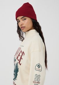 Terranova OVER A COLLO ALTO CON HALF ZIP E STAMPA MONTAGNA - Felpa - avorio