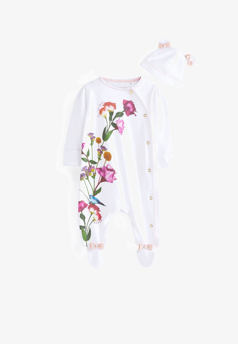 Baker by Ted Baker BAKER BY TED BAKER WHITE FLORAL SLEEPSUIT AND HAT ...