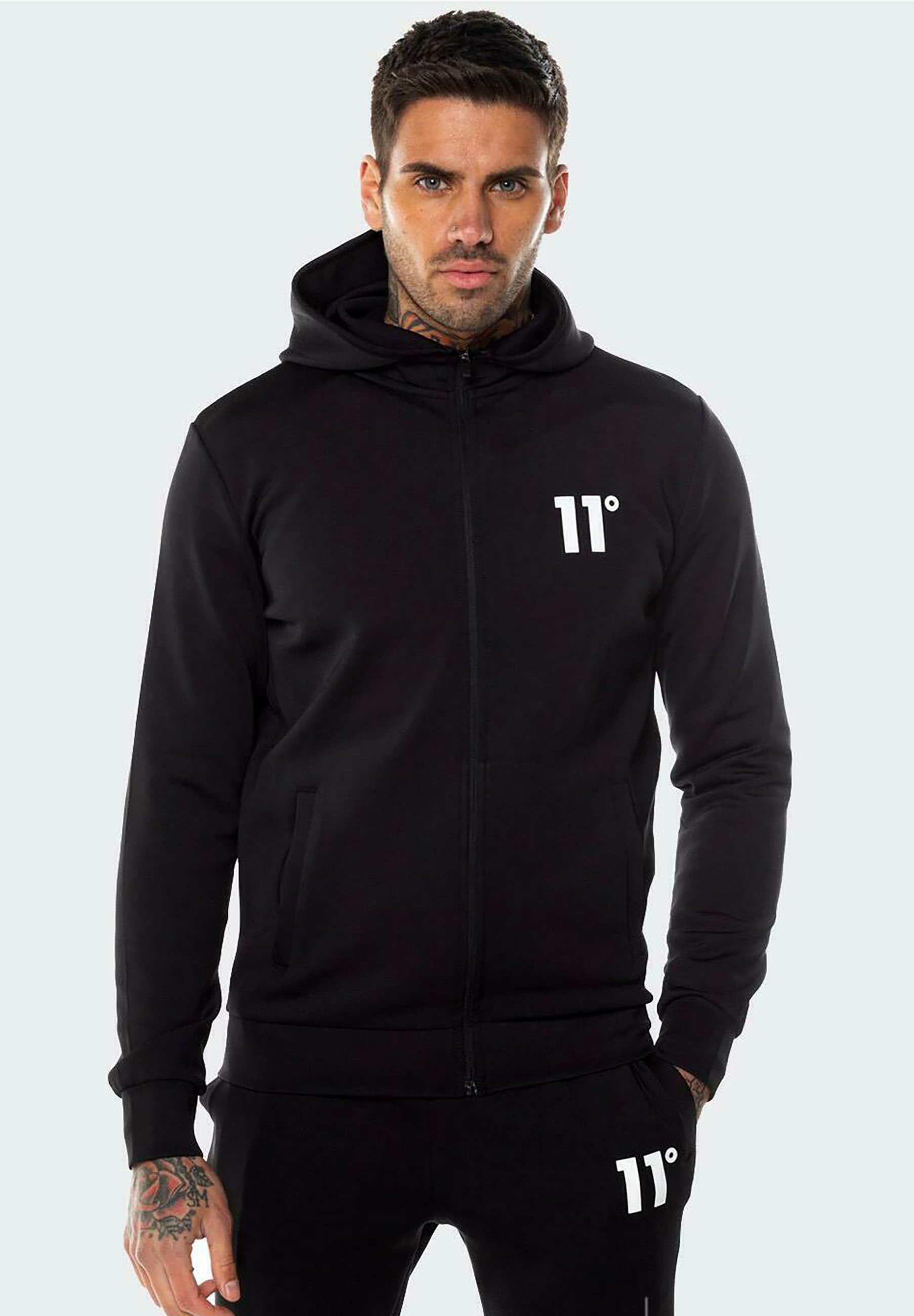 11 DEGREES Sudadera con cremallera - black/negro - Zalando.es
