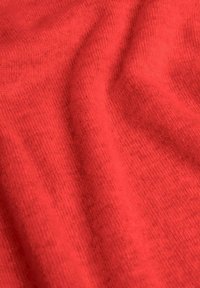 Weiches rotes Gewebe mit feiner Textur, das subtile Variationen in Farbton und Licht zeigt. Das Material wirkt leicht und fällt geschmeidig.