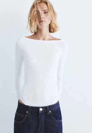 PULL&BEAR LONG SLEEVE BODYSUIT - Langarmshirt - white
