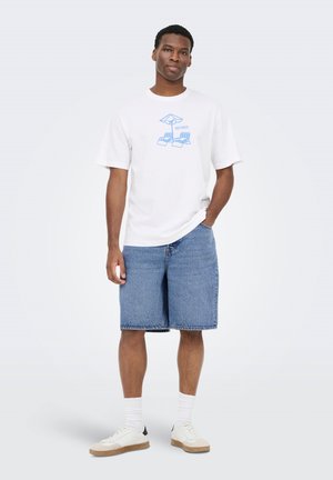 Only & Sons, ONSFIVE BAGGY - Farmer rövidnadrágok - medium blue denim