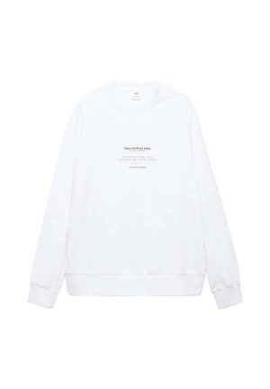 Hvid sweatshirt med lange ærmer, rund halsudskæring og ribbede manchetter. Har tekstdetaljer "Tokyo Drift Art Walk" i sort og grå.