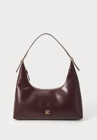 EMBLEM LEATHER SHOULDER BAG - Pirkinių krepšys - fudge