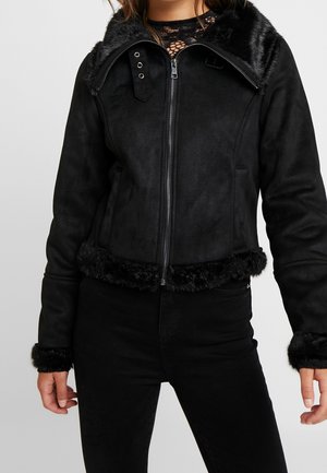 Imitatieleren jas - black