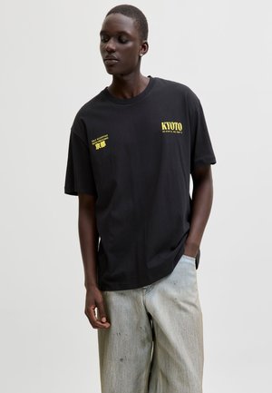 Jack & Jones, T- - Nyomott mintás póló - black