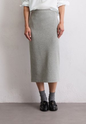 SKIRT MIDI LENGTH - Pencil skirt - grey granite melange