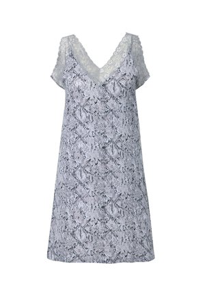 TRUYOU, TRUYOU SNAKESKIN PRINT LACE TRIM NIGHTGOWN - Camicia da notte - dark grey