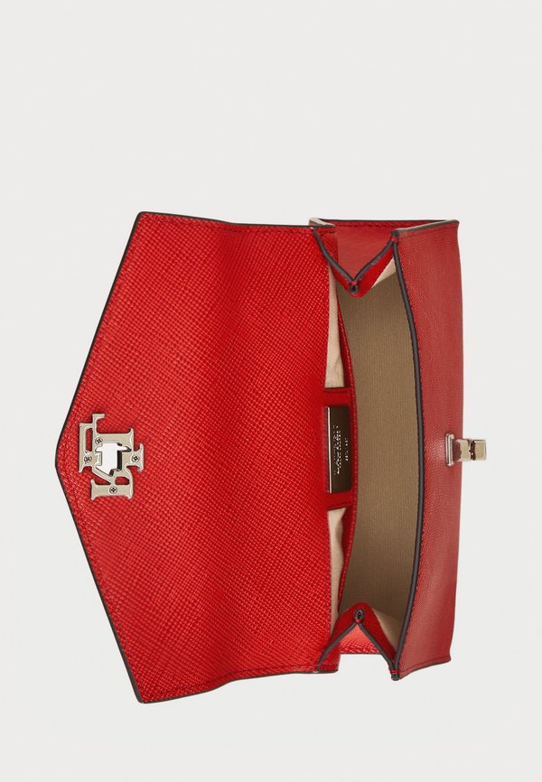 CROSSHATCH LEATHER SMALL FARRAH SATCHEL - Handbag - bright vermillion4