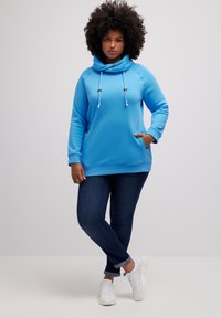 Ulla Popken MIT STEHKRAGEN RAGLANFORM LANGE ÄRMEL  - Felpa - dark blue