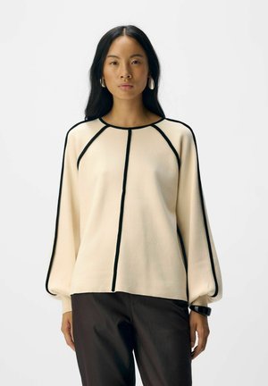 OBJREYNARD CONTRAST  DIV - Strickpullover - sandshell