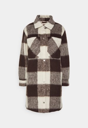 Abercrombie & Fitch WINTERIZED SHACKET - Klassikaline mantel - brown/white