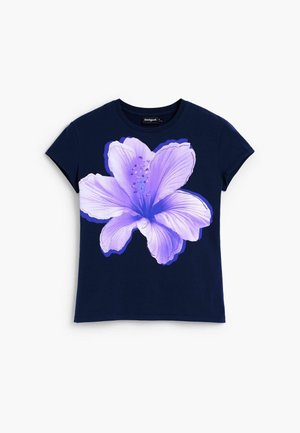 Desigual, FLORAL PRINT T-SHIRT - T-shirt con stampa - blue