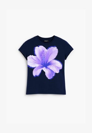 Desigual, FLORAL PRINT T-SHIRT - Camiseta estampada - blue