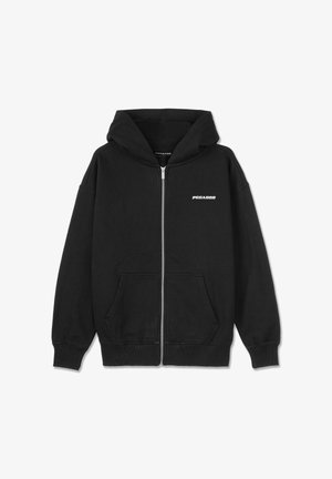 Pegador, CLARITA OVERSIZED SWEAT JACKET - Felpa con zip - washed black/white