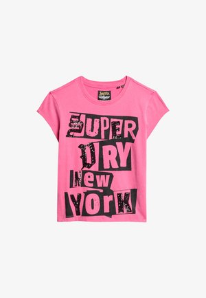 Superdry & Co EMBELLISHED CAP SLEEVE - T-shirts print - sweet fuchsia pink