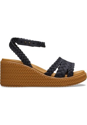 Sandalen met sleehak - black