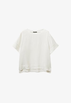 Sisley, SATIN BLOUSE - Blouse - white