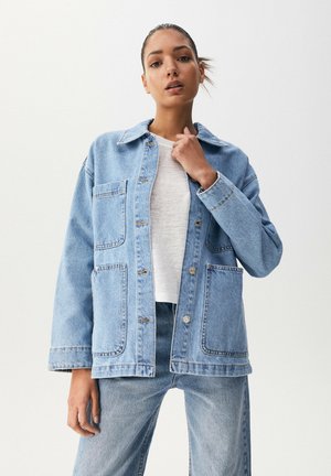 WITH POCKET DESIGN - Denim jacket - stone blue denim