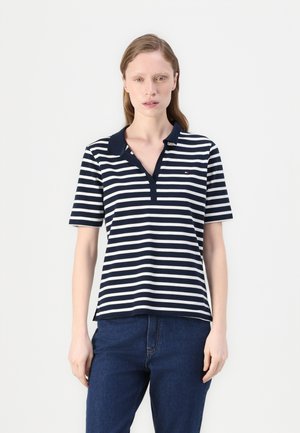 Print T-shirt - dark night navy/ ecru