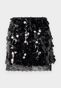 NMELVA SHORT SEQUIN SKIRT - Mini skirt - black
