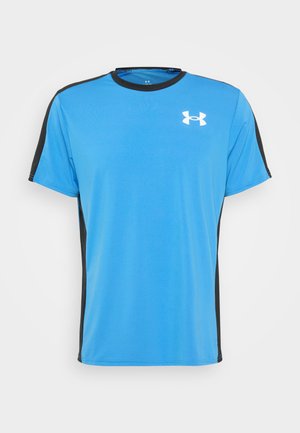 Under Armour WORDMARK - Sports T-shirt - blue atlantis/black/black