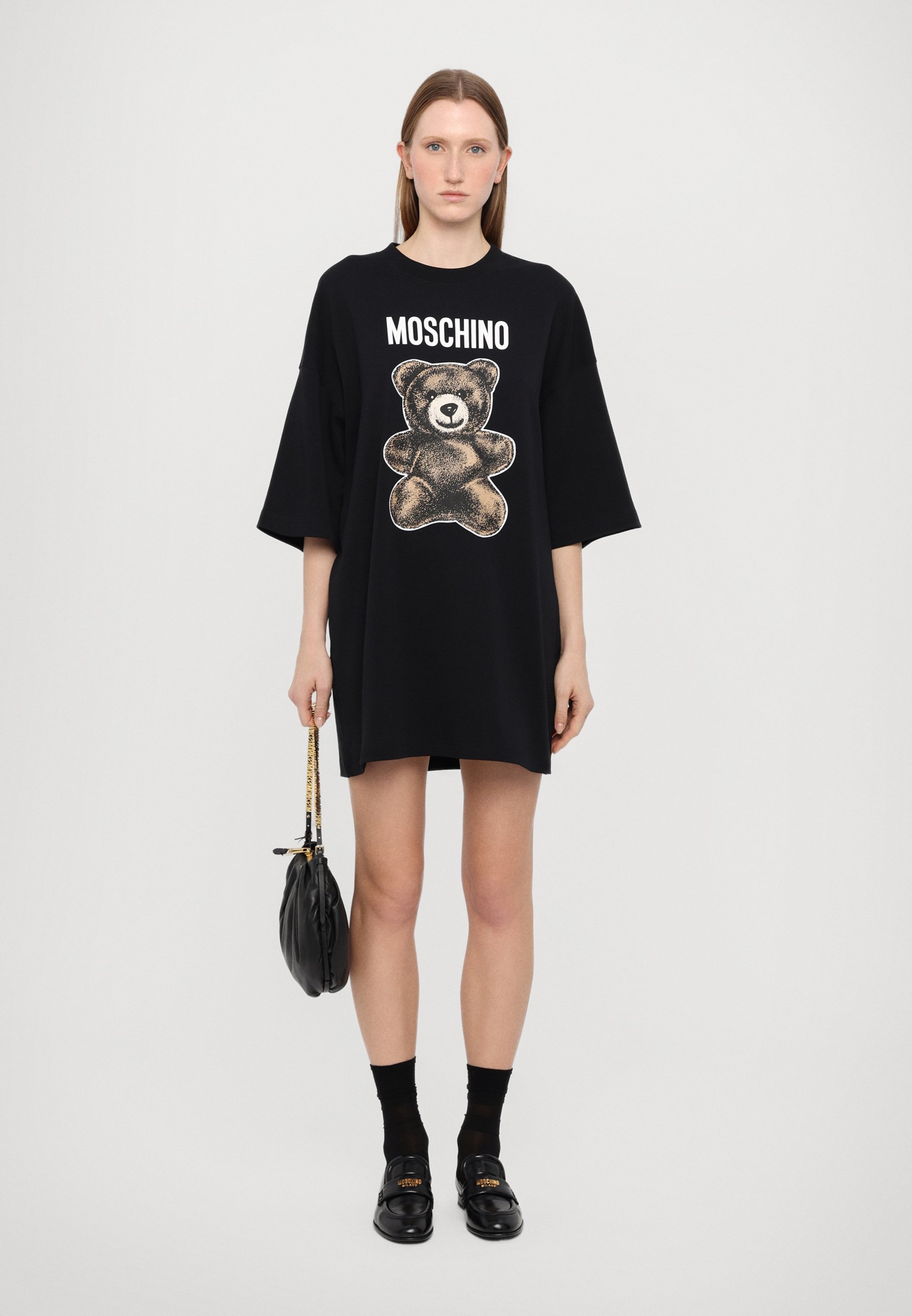 MOSCHINO DRESS - Jersey dress - black/white - Zalando.co.uk