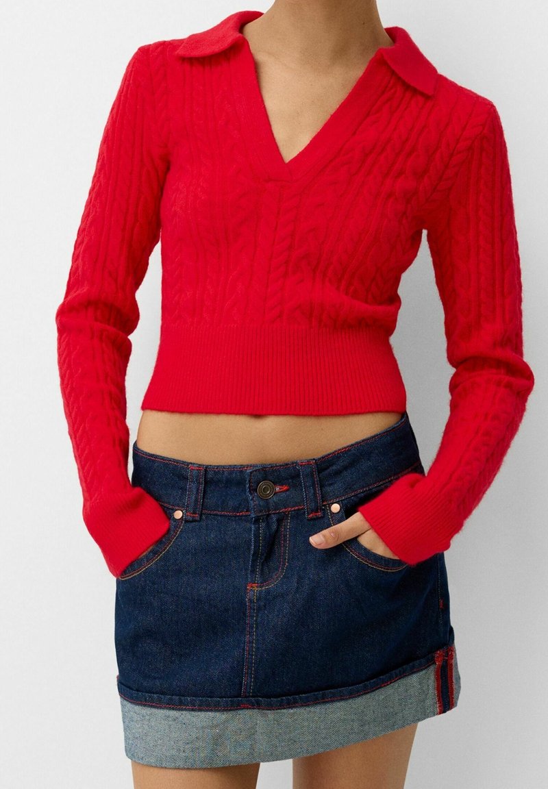 Bershka Maglione - red
