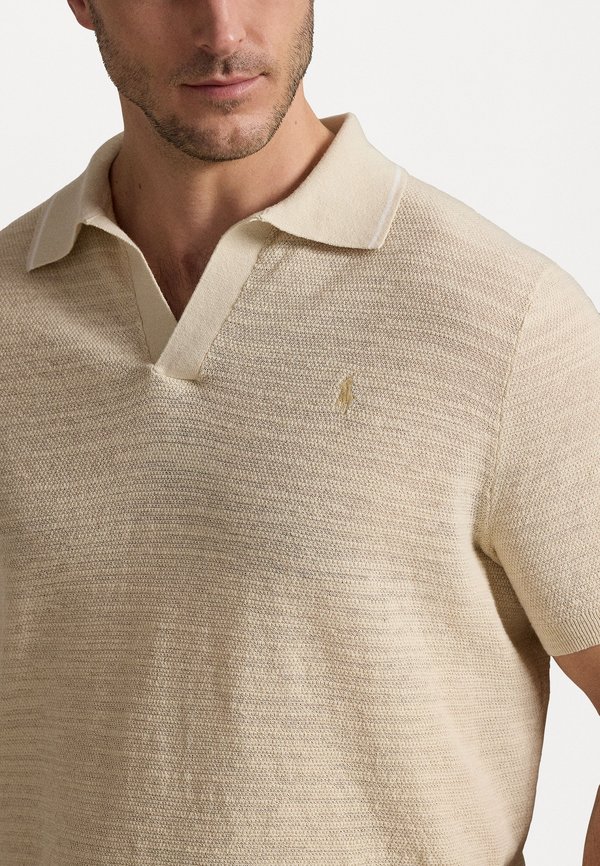 TEXTURED COTTON-LINEN SWEATER - Polo shirt - full cream4