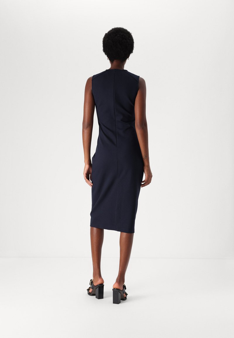 tommy hilfiger bodycon dress Boat Neck Slim Midi Bodycon Dress | Blue