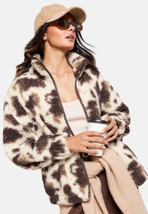 REGULAR FIT-COW PRINT FULL ZIP  - Flīsa jaka - cream