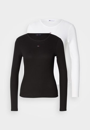 SLIM ESSENTIAL 2 PACK  - T-shirt à manches longues - black/ecru