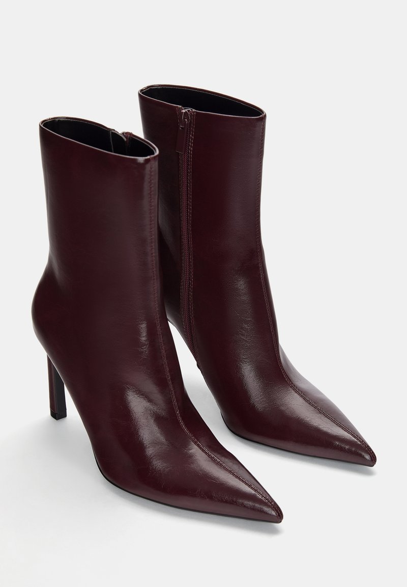 Stivali Donna Tacco Tacco Stivale Alto Bordeaux PULL&BEAR