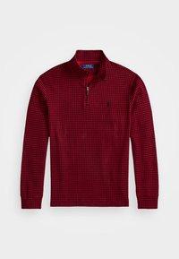 CHECKED ESTATE RIB QUARTER ZIP PULLOVER - Collegepaita - red/black