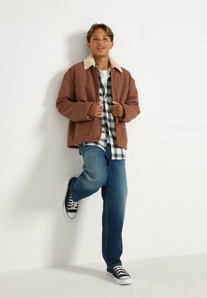 Lindex, LINDEX CANVAS JACKET WITH PILE LINING LINDEX - Jas - brown